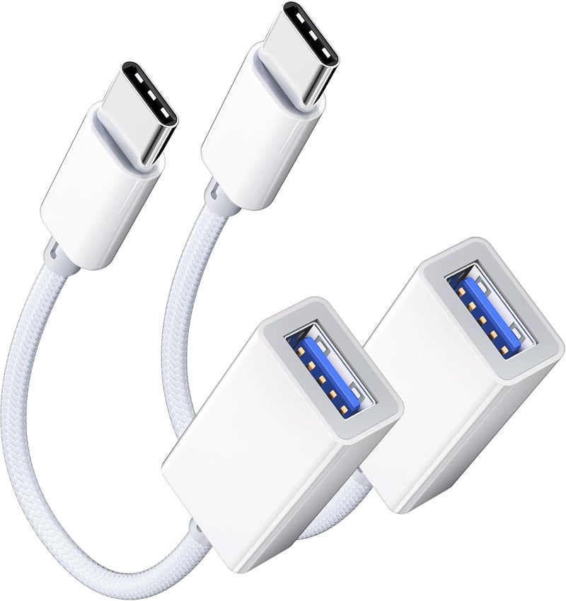 MAXAUX USB C to USB 3.0 Adapter [2 Pack], USB C Male to USB Female OTG Cable Thunderbolt3 to USB Adapter Compatible with MacBook Pro/Air, iPhone 17 Pro Max/17 Plus/17/16/15, Galaxy S24/S23/S22/S21 - Image 1